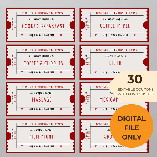 Love Coupon Editable Digital Template