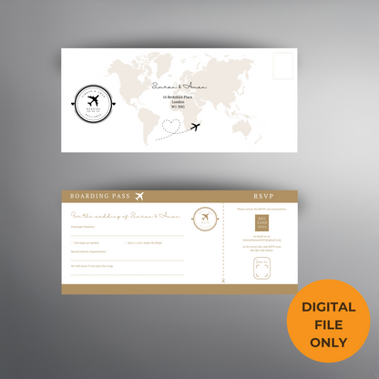 Destination Wedding Passport Invitation Digital Download - Online Template