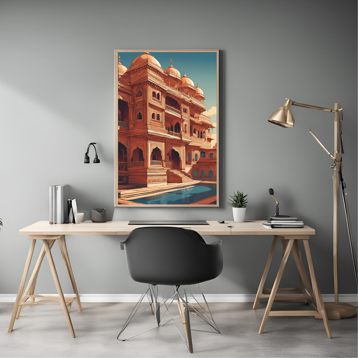 Indian Palace Landscape Wall Art Digital Download