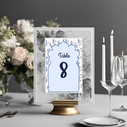 Blue Table Number Digital Download - Online Template