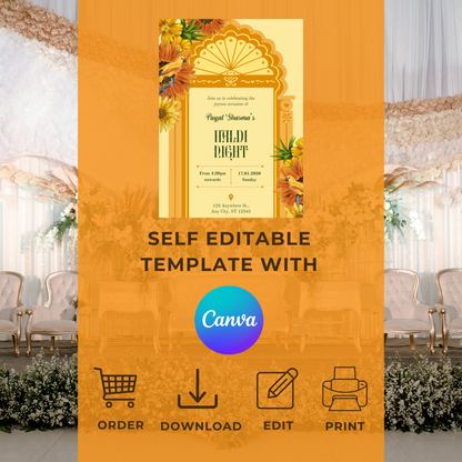 Haldi Border Invite Digital Download - Online Template