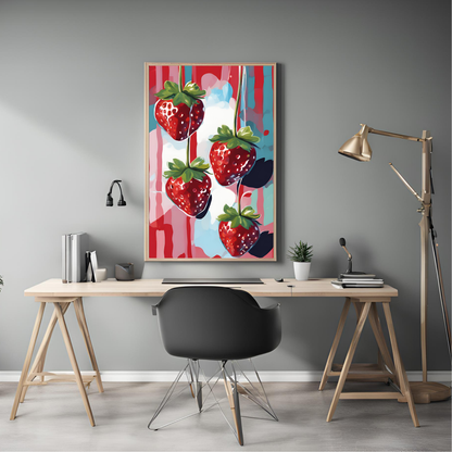 Disco Strawberries Art Print - Trendy Wall Art Poster
