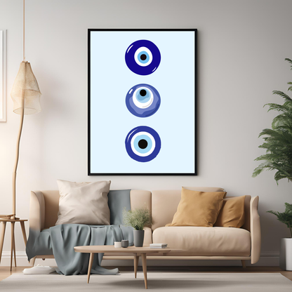 Nazar Evil Eye Black Framed Portrait Print