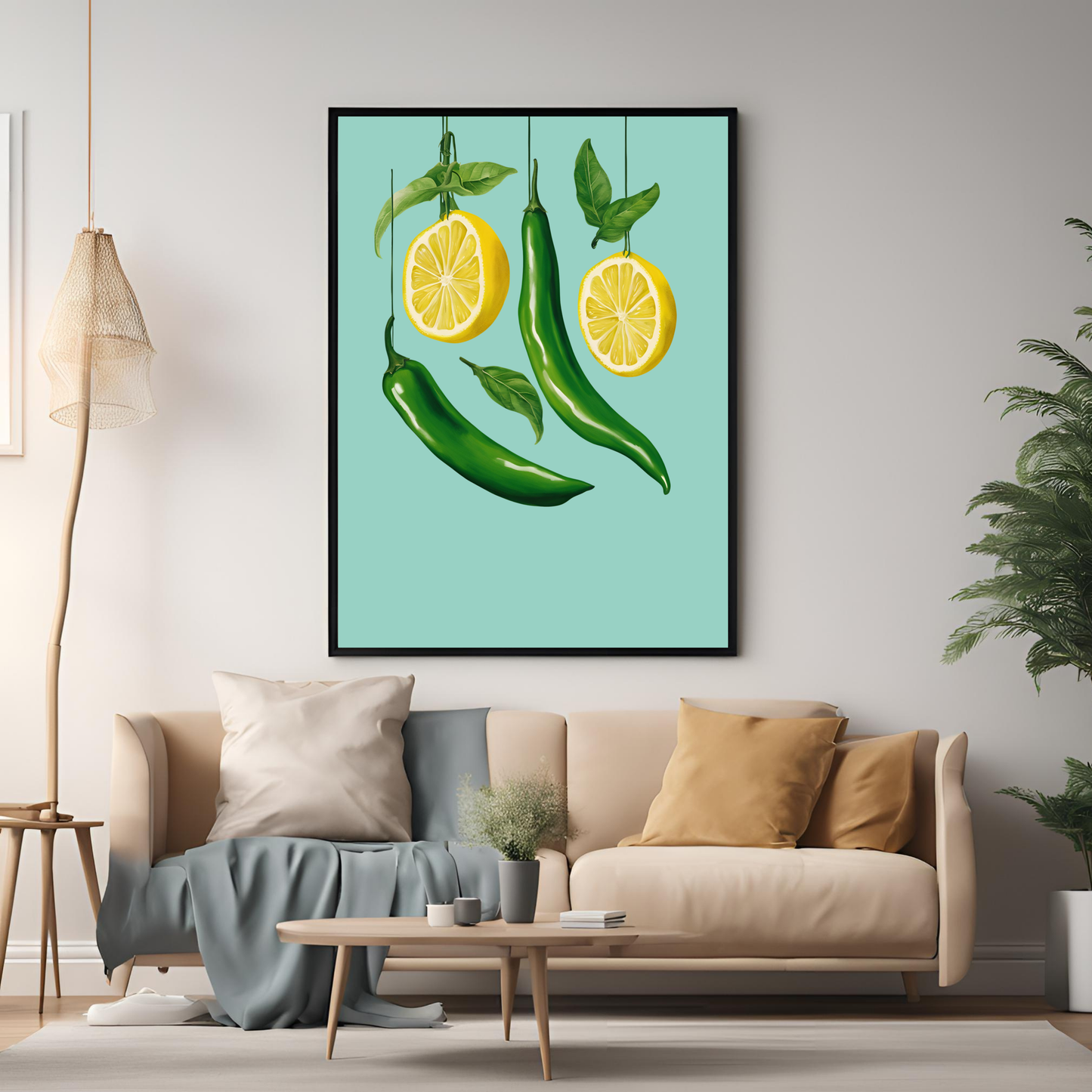Chilli & Lemon A4 Black Framed Portrait Print
