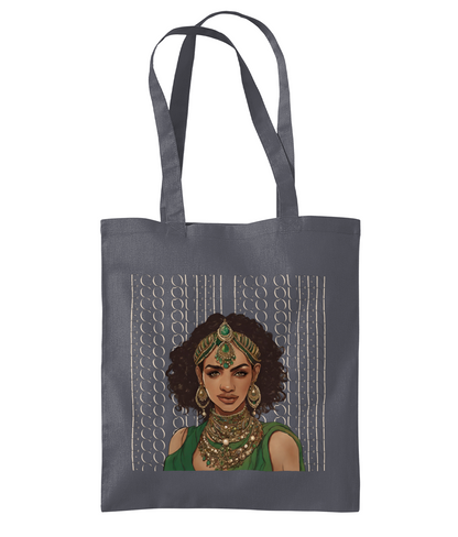 South Asian Art - Brown Eco Queen Tote Bag