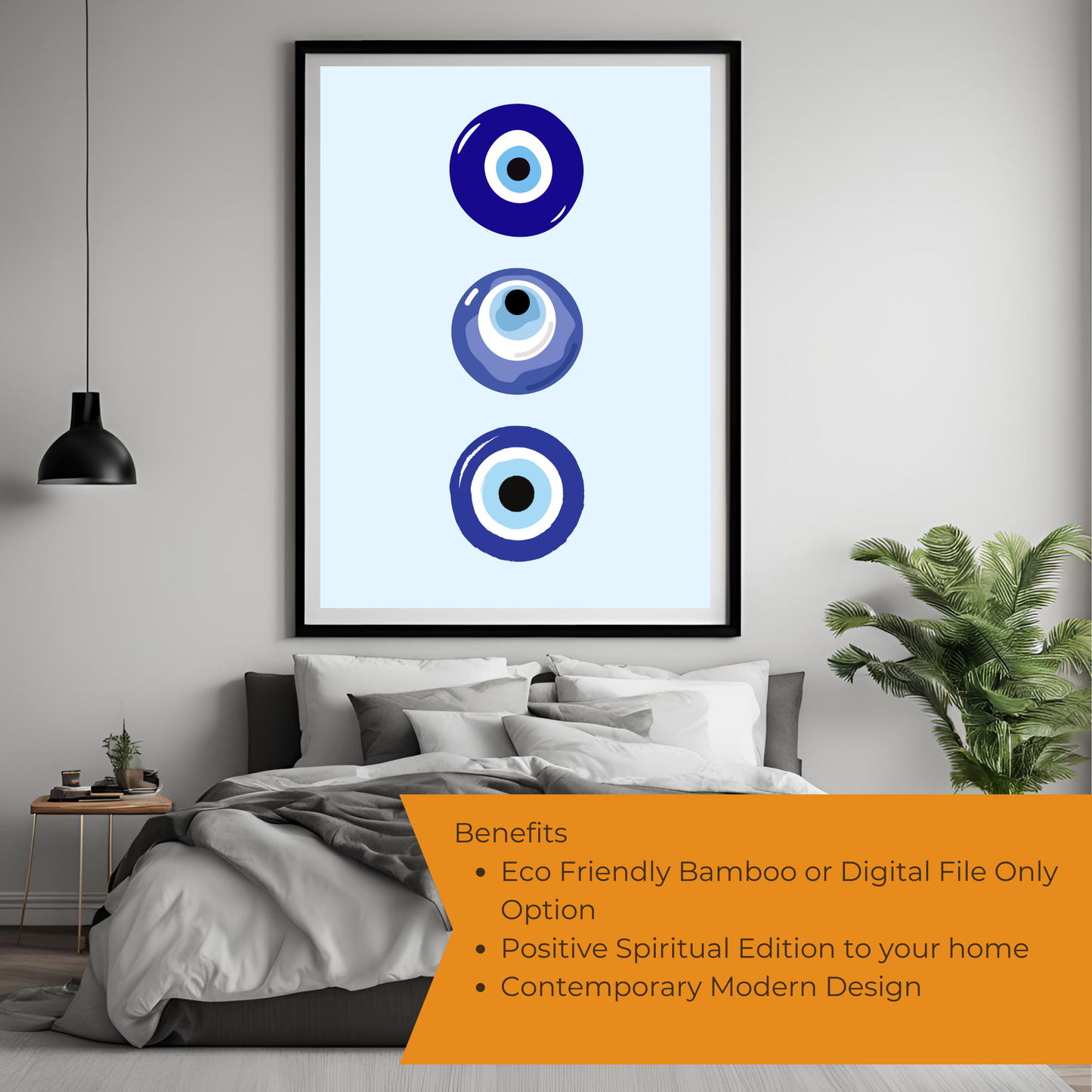 Nazar Evil Eye Black Framed Portrait Print