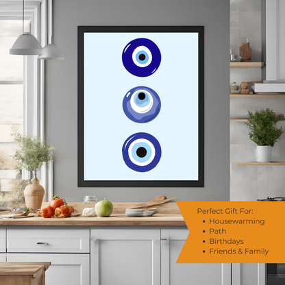 Nazar Evil Eye Black Framed Portrait Print