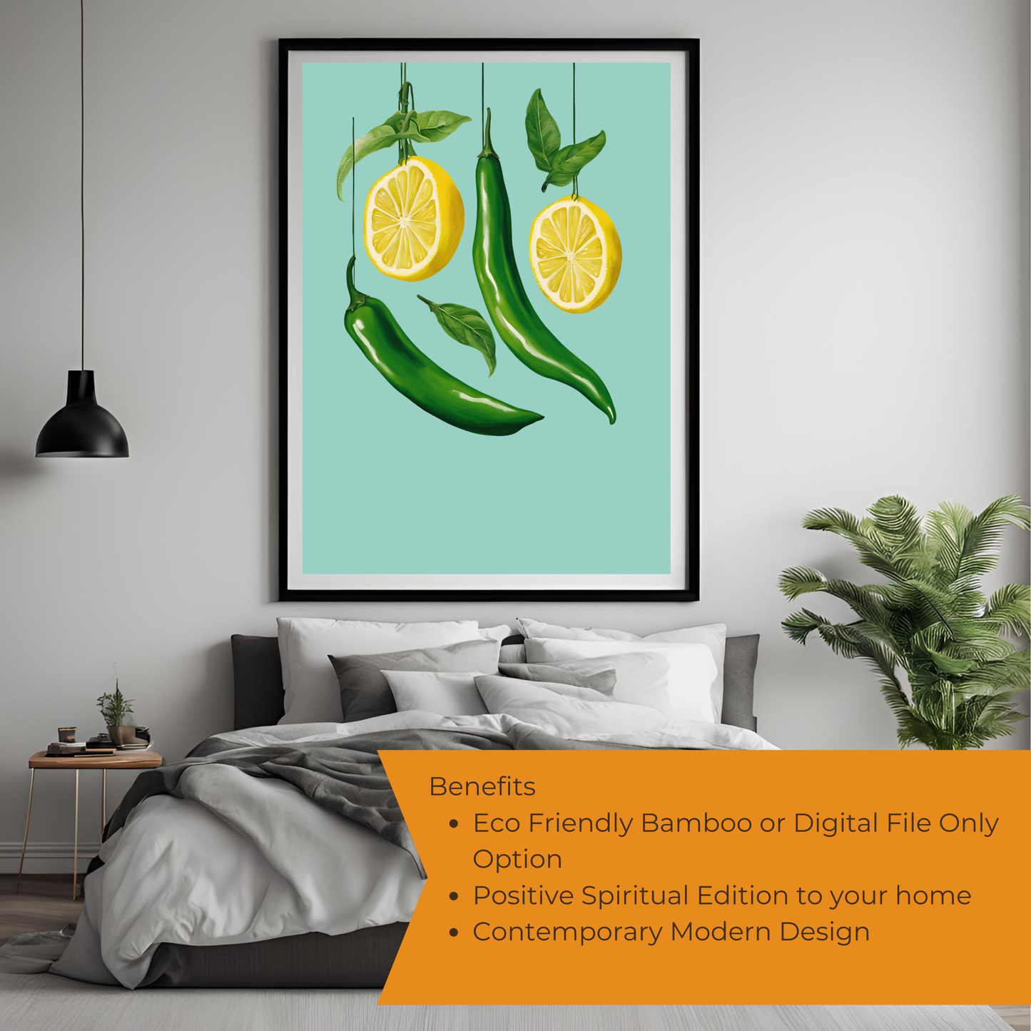 Chilli & Lemon A4 Black Framed Portrait Print