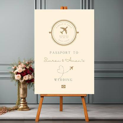 Destination Wedding Passport Entrance Board - Online Template