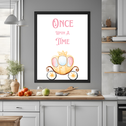 Once Upon a Time Framed A4 Nursery Print - Portrait/Black