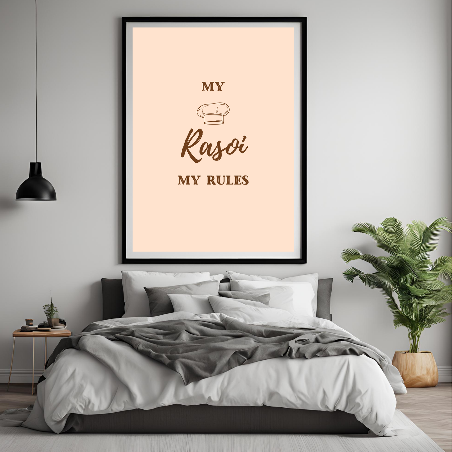 My Rasoi My Rules Framed A4 Print - Portrait/Black