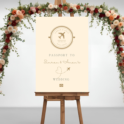 Destination Wedding Passport Entrance Board - Online Template