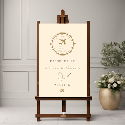 Destination Wedding Passport Entrance Board - Online Template
