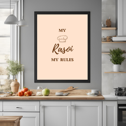 My Rasoi My Rules Framed A4 Print - Portrait/Black