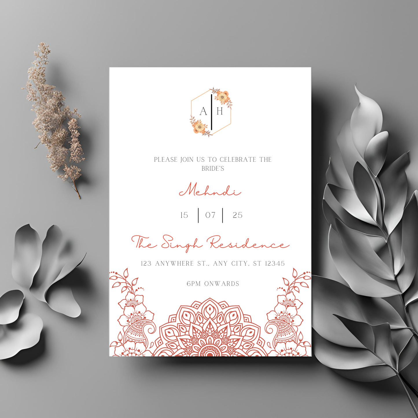 Floral Invite Inserts Digital Download 6pcs - Online Template