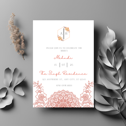 Floral Invite Inserts Digital Download 6pcs - Online Template