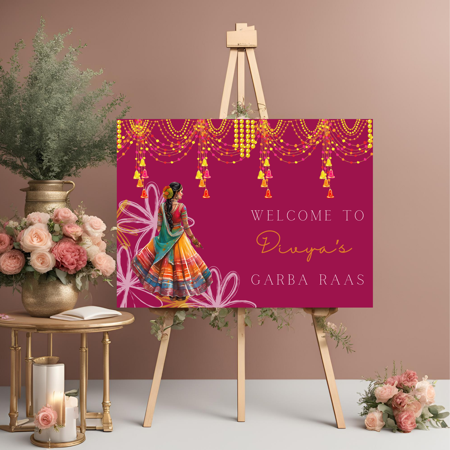 Decor Colourful Garba Entrance Board Digital Download - Online Template