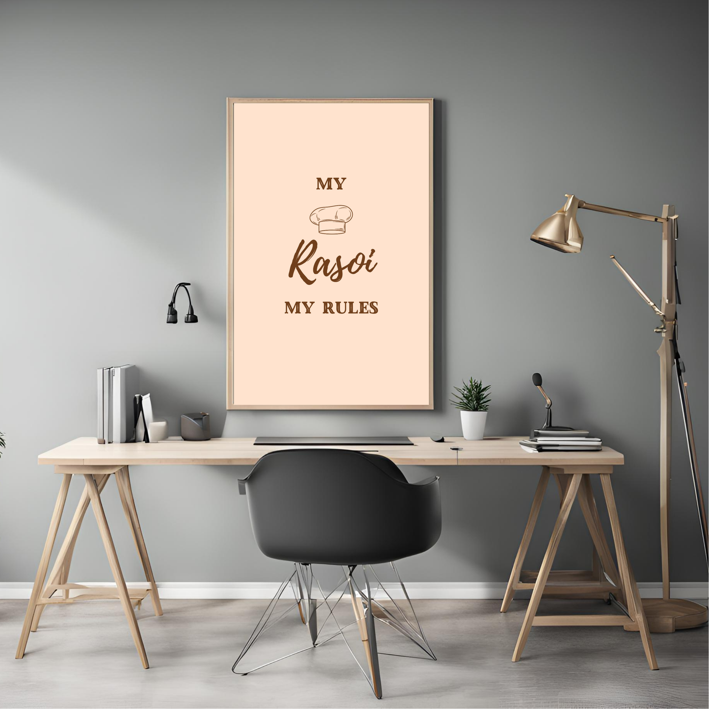 My Rasoi My Rules Framed A4 Print - Portrait/Black