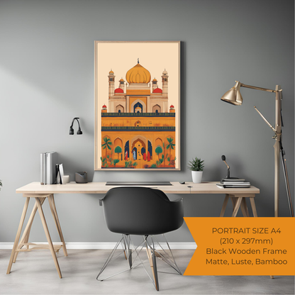India Punjab Black Framed A4 Portrait Print