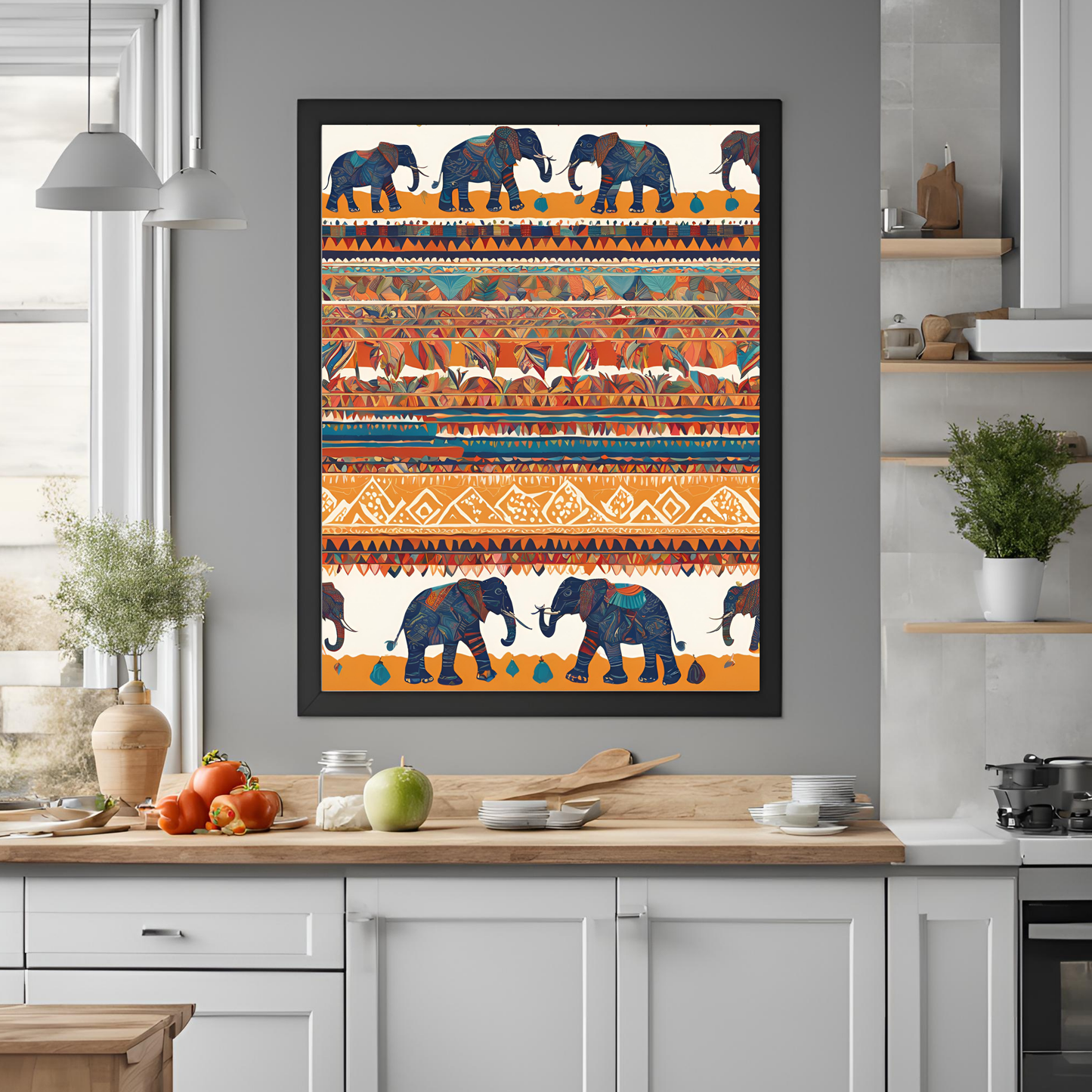 Indian Elephant Minimalist Print Wall Art Digital Download