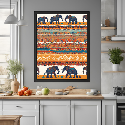Indian Elephant Minimalist Print Wall Art Digital Download