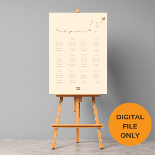 Destination Wedding Passport Seating Plan Digital Download - Online Template