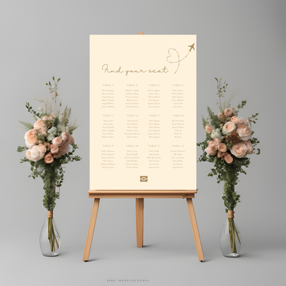 Destination Wedding Passport Seating Plan Digital Download - Online Template