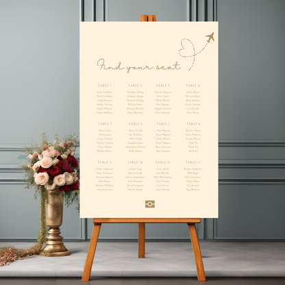 Destination Wedding Passport Seating Plan Digital Download - Online Template