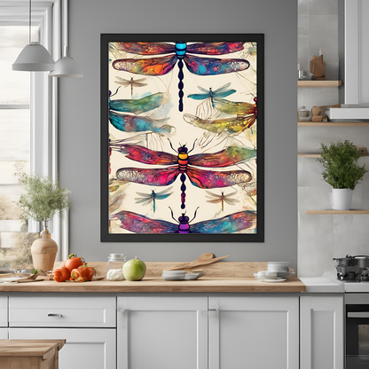 Dragonfly Abstract Watercolour - Digital Printable Colourful Wall Art
