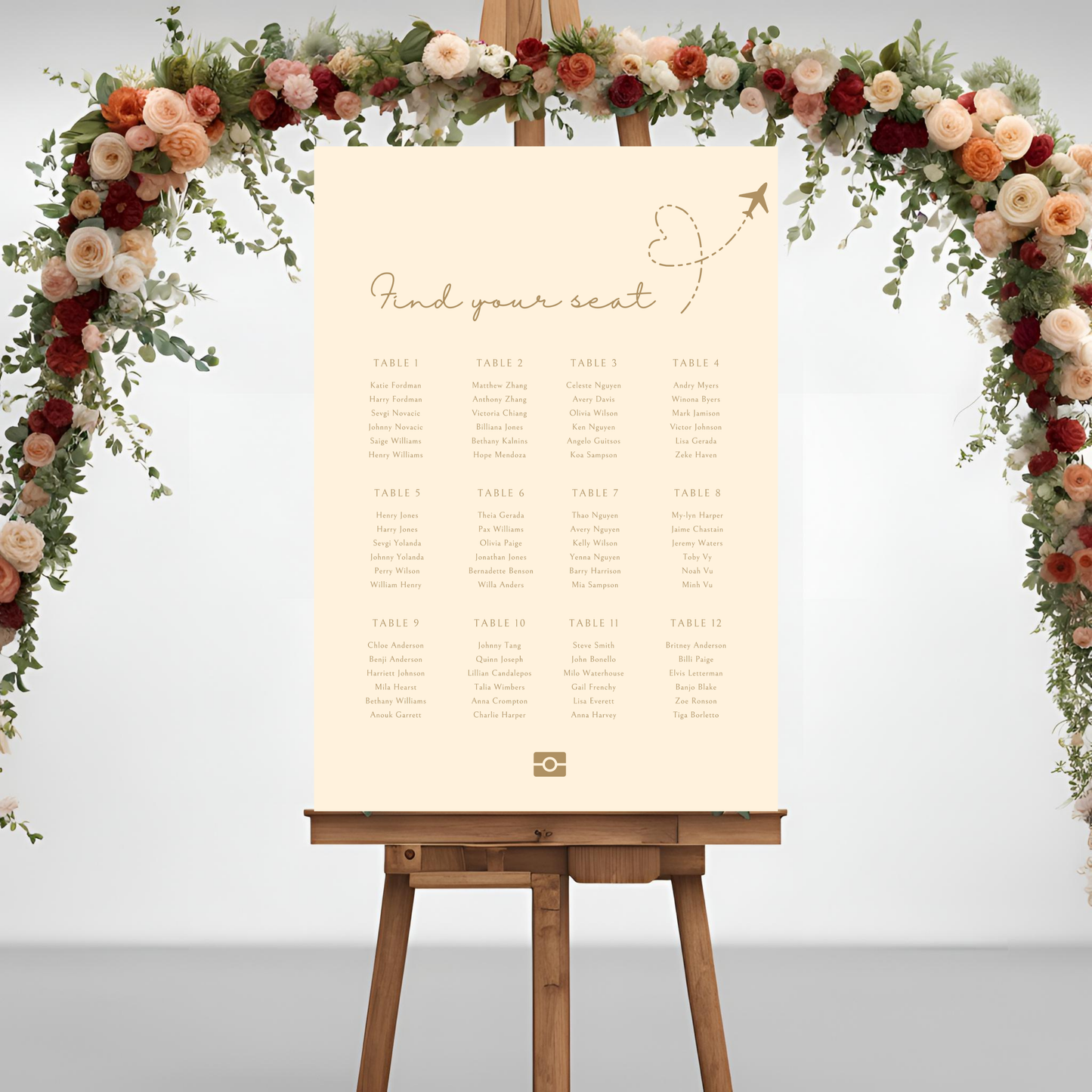 Destination Wedding Passport Seating Plan Digital Download - Online Template