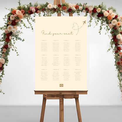 Destination Wedding Passport Seating Plan Digital Download - Online Template