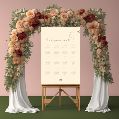 Destination Wedding Passport Seating Plan Digital Download - Online Template