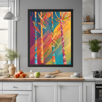Garba Dandia Gujarati Abstract Print