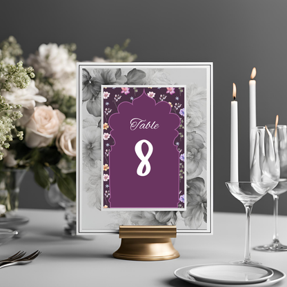 Purple Table Number Digital Download - Online Template