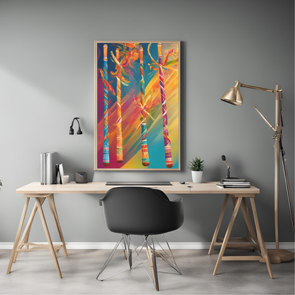 Garba Dandia Gujarati Abstract Print