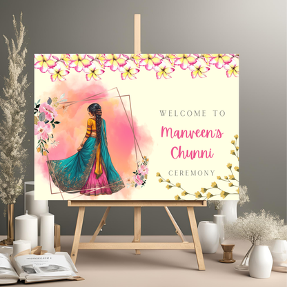 Decor Chunni Ceremony Entrance Board Digital Download - Online Template