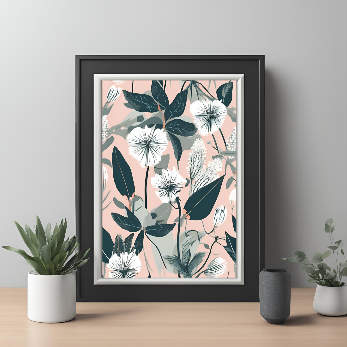 Botanical Print White Wall Art Digital Download