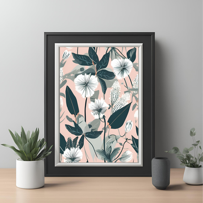 Botanical Print White Wall Art Digital Download