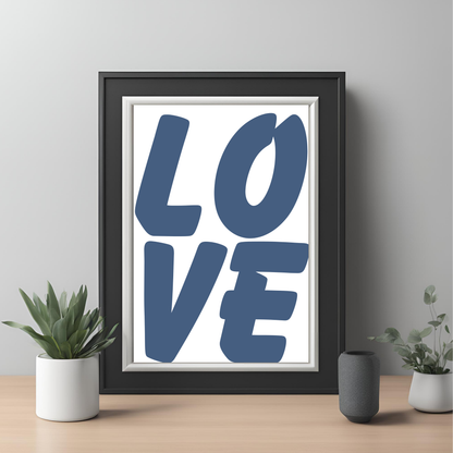 Love Print White Wall Art Digital Download