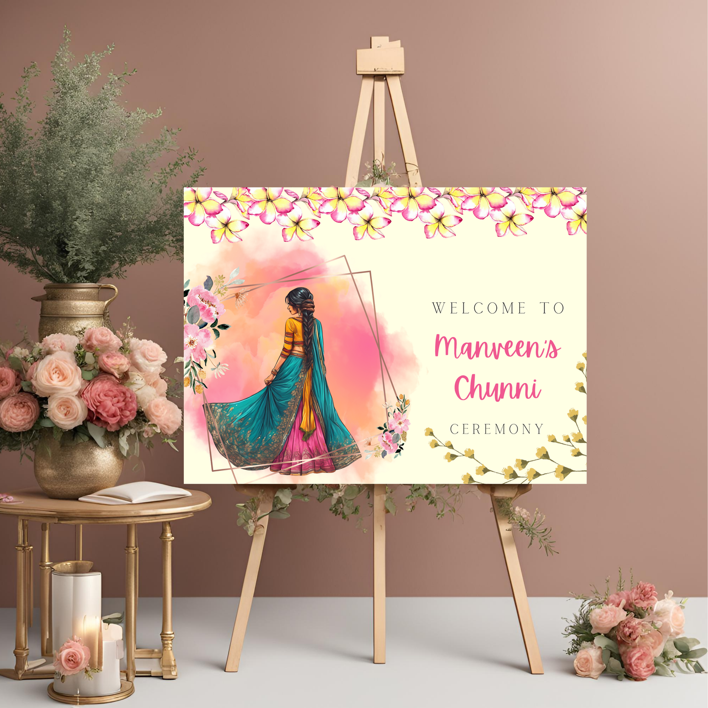 Decor Chunni Ceremony Entrance Board Digital Download - Online Template