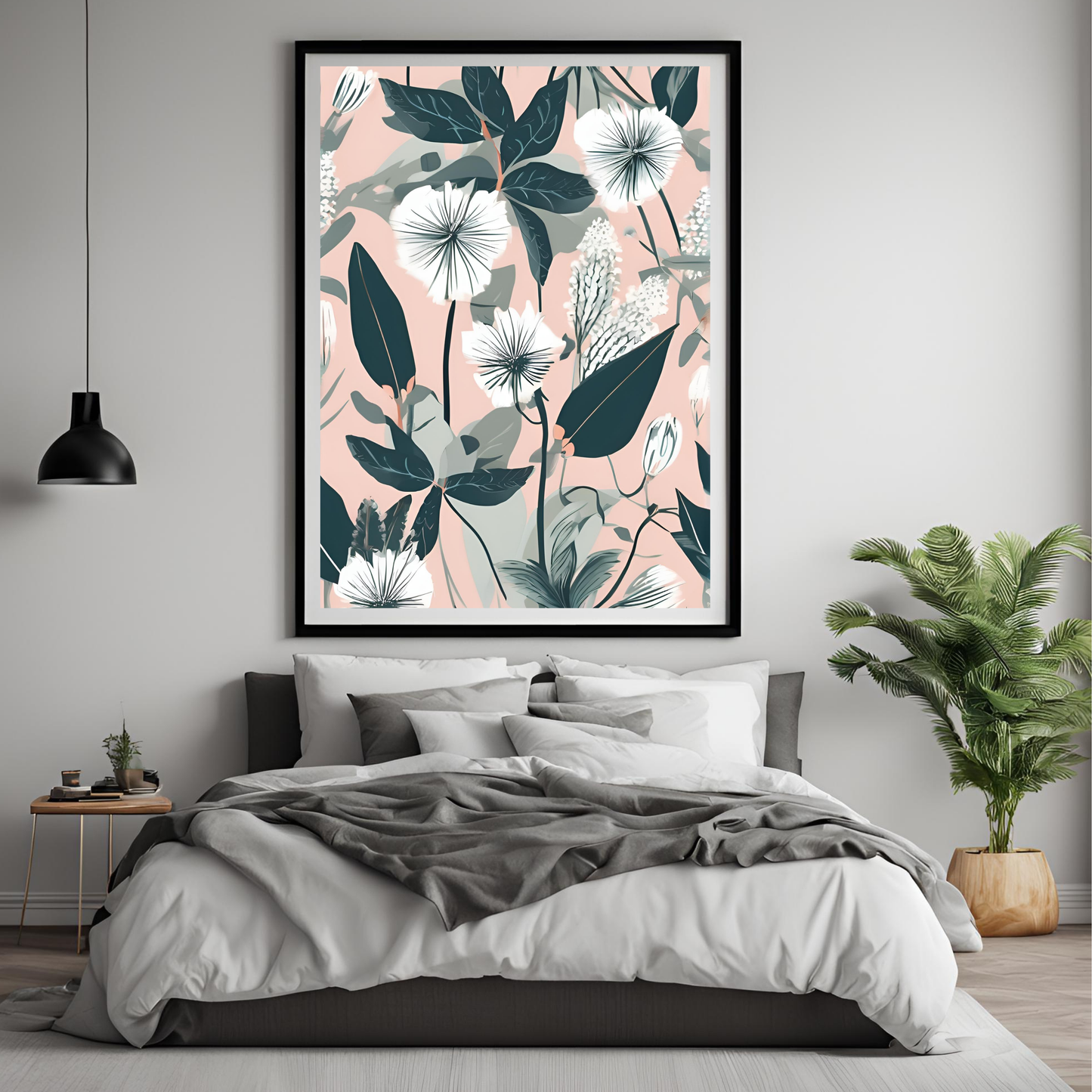 Botanical Print White Wall Art Digital Download