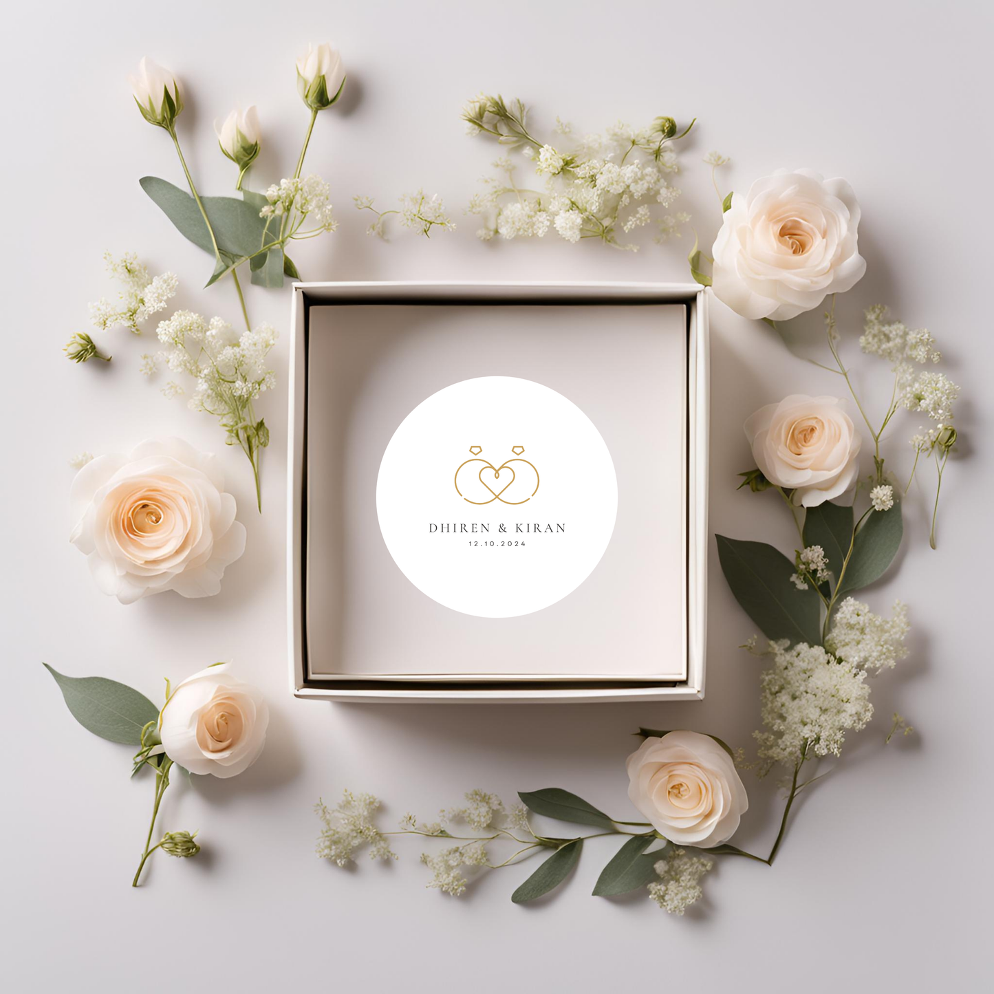 Gold Rings Wedding Monogram Digital Download - Online Template