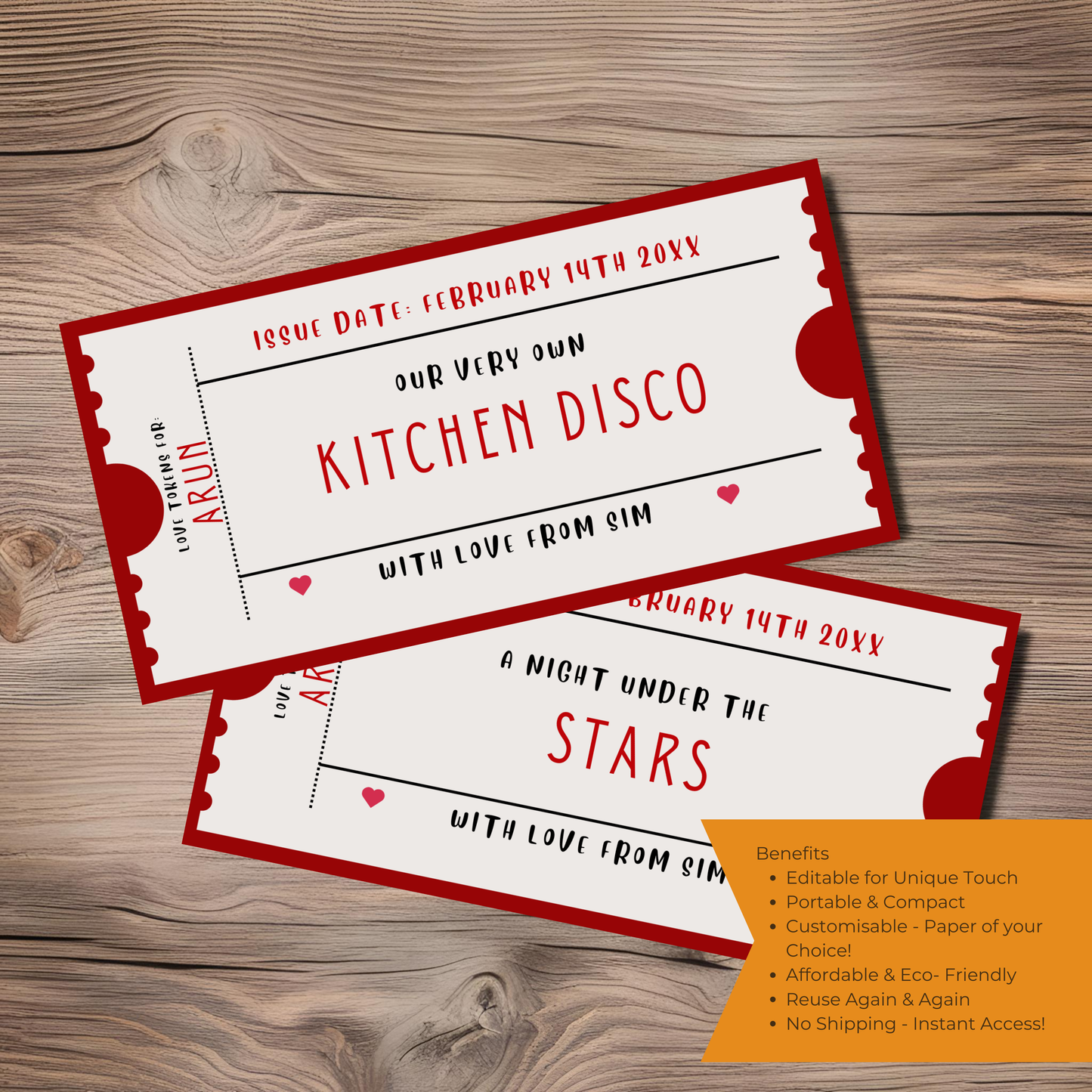 Love Coupon Editable Digital Template