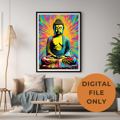 Buddha Neon - Digital Printable Wall Art