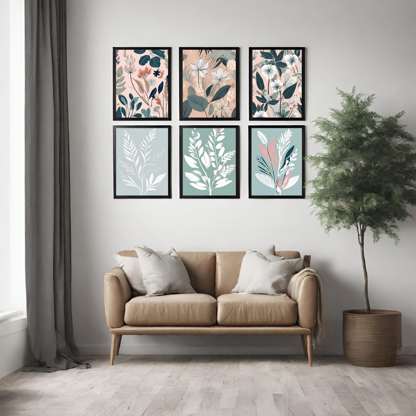 Botanical Print Sage Green Wall Art Digital Download