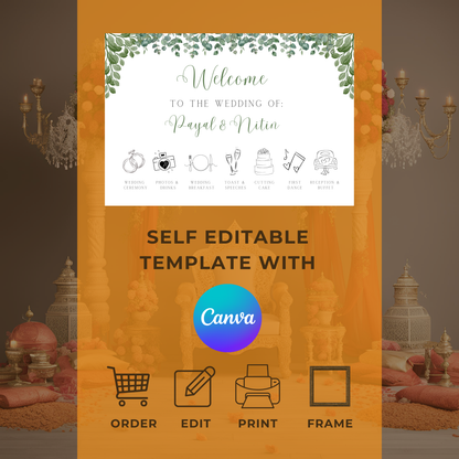 Leaf Wedding Timeline Digital Download - Online Template