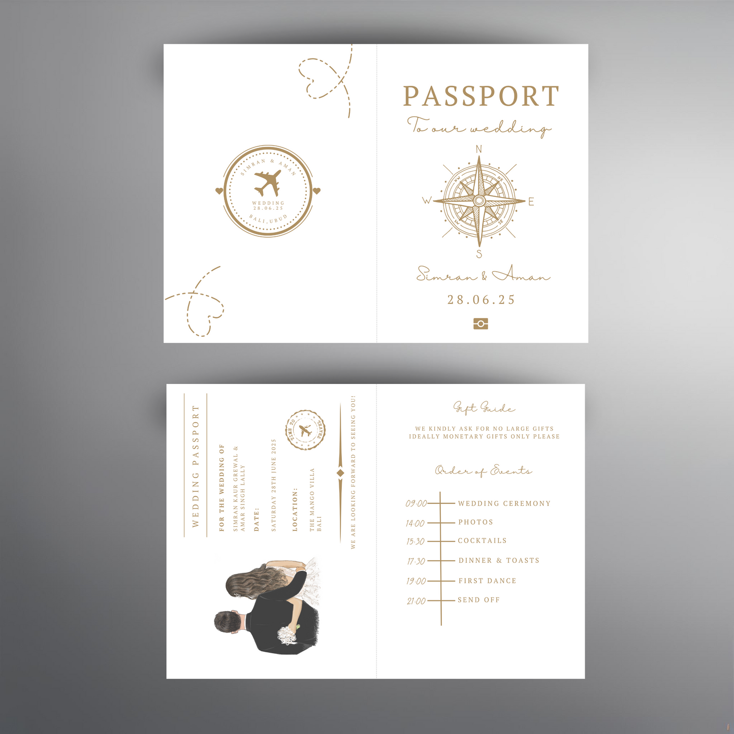 Destination Wedding Passport Invitation Digital Download - Online Template