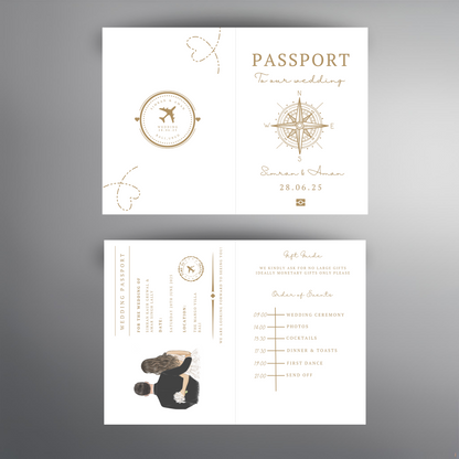 Destination Wedding Passport Invitation Digital Download - Online Template