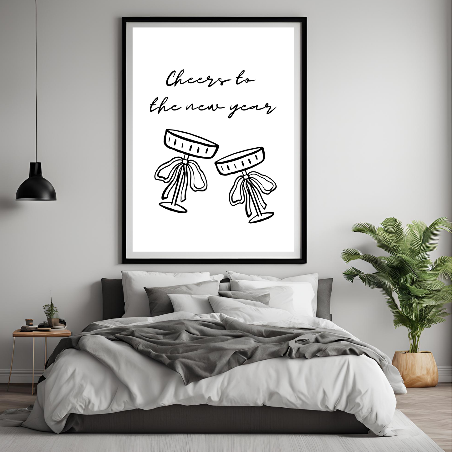 Trendy New Year's Eve Wall Art – 2025 Printable Decor Set