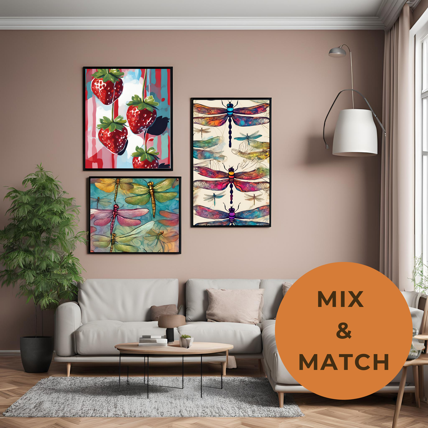 Dragonfly Abstract Watercolour - Digital Printable Colourful Wall Art